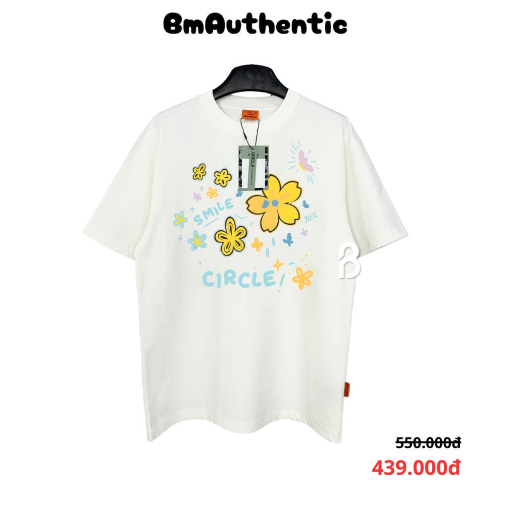 Áo Thun Circle Smile Flower Cotton Cao Cấp Form Rộng - BM Authentic