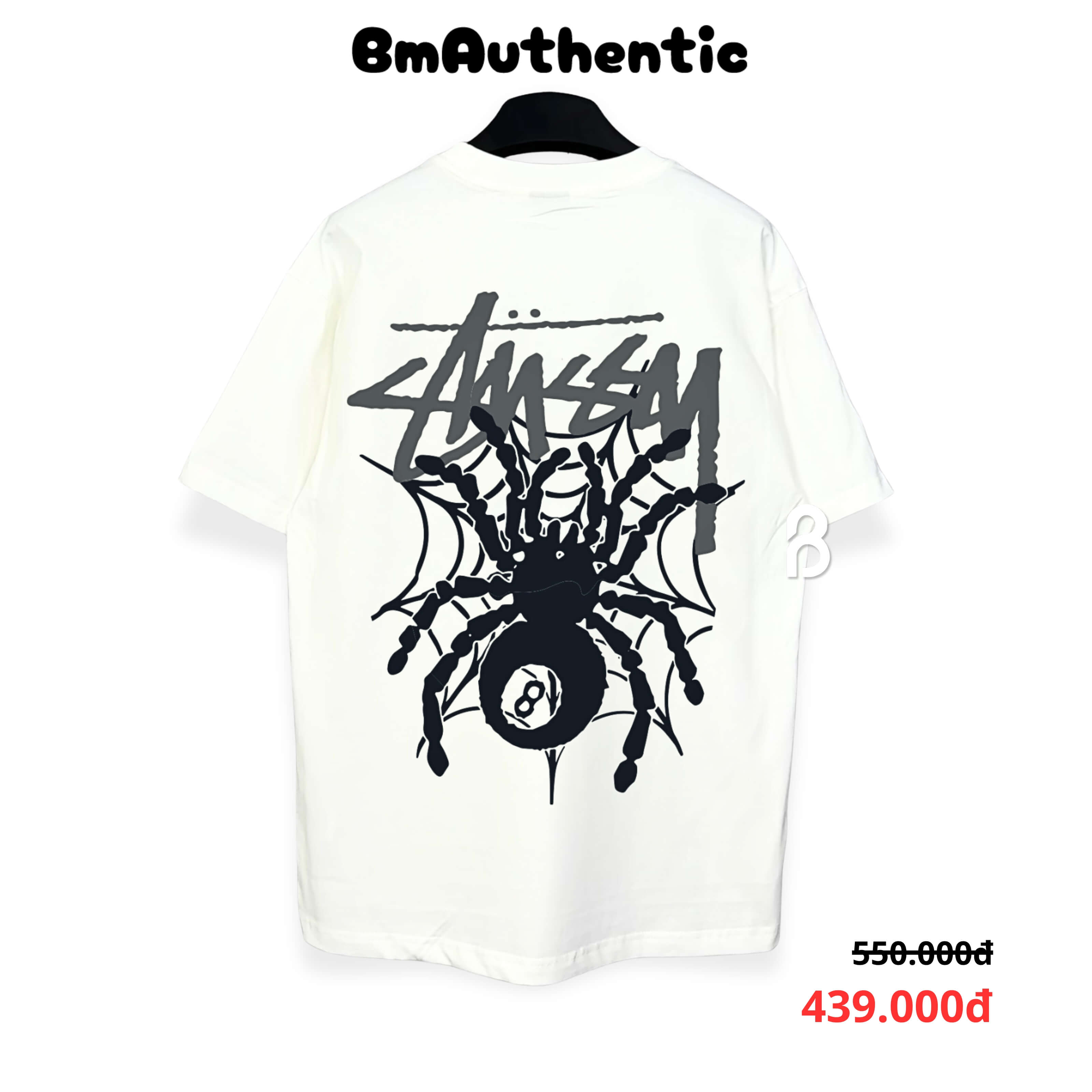 Áo Thun Stussy Spider 8Ball Cotton Cao Cấp Form Rộng - BM Authentic
