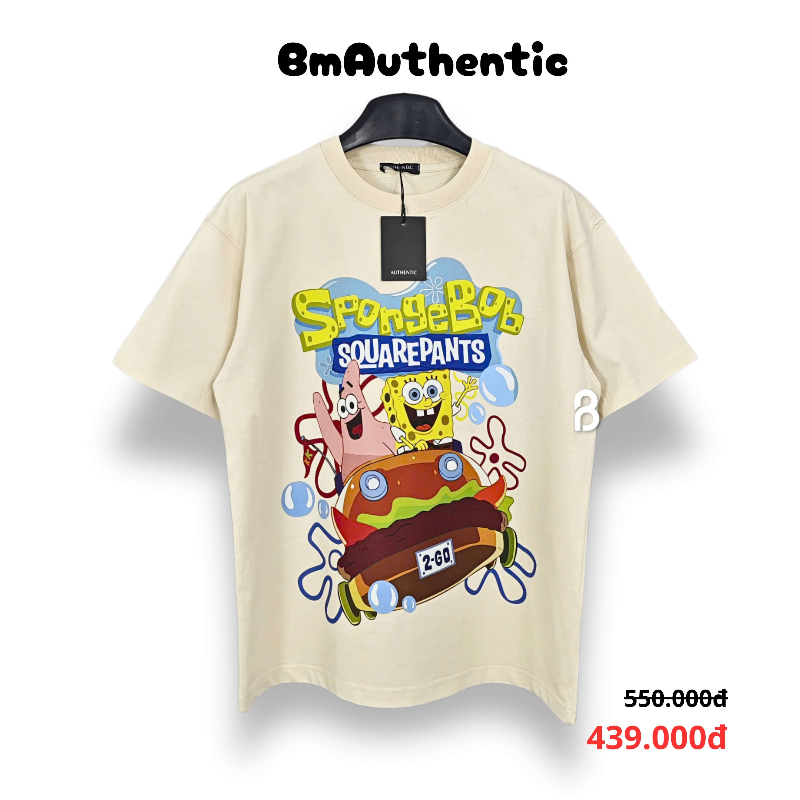 Áo Thun Authentic SpongeBob Patrick Burger Cotton Cao Cấp Form Rộng - BM Authentic