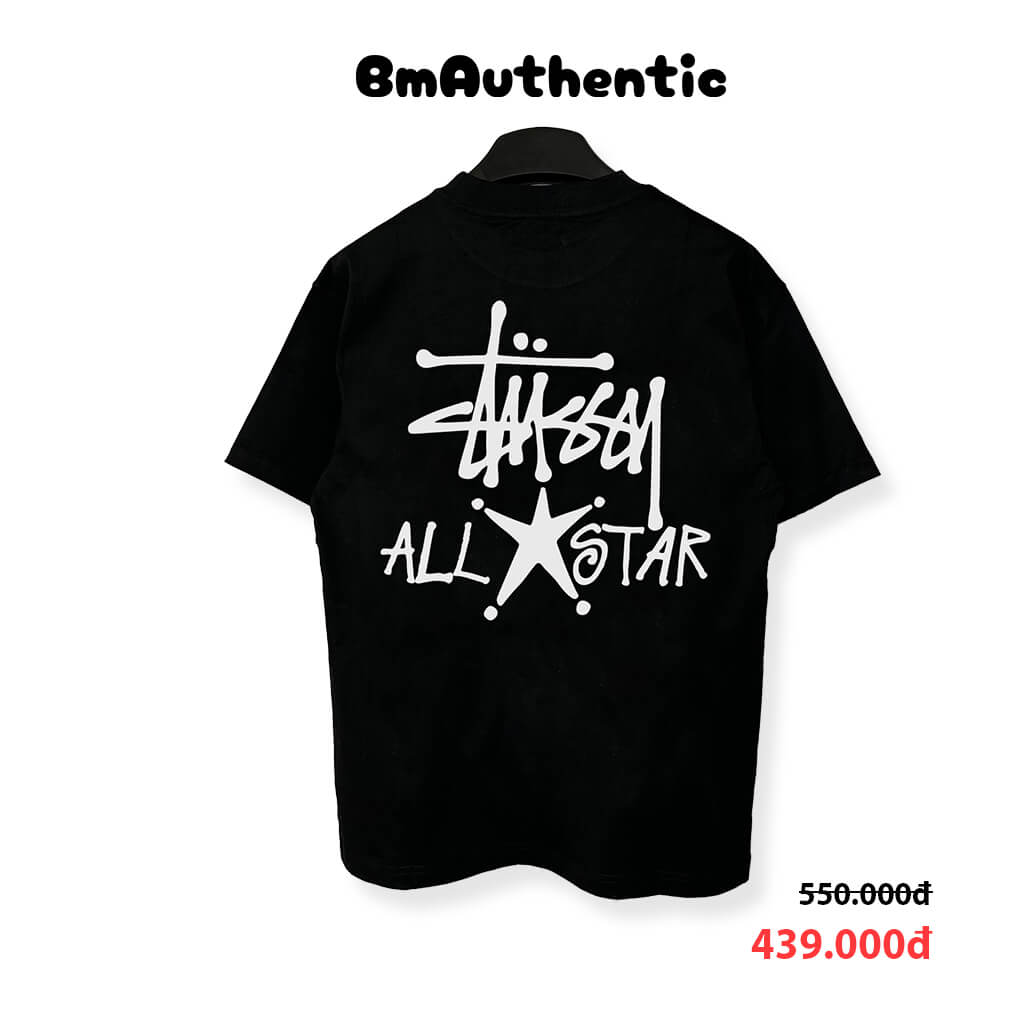 Áo Thun Stussy All Star Logo Cotton Cao Cấp Form Rộng - BM Authentic