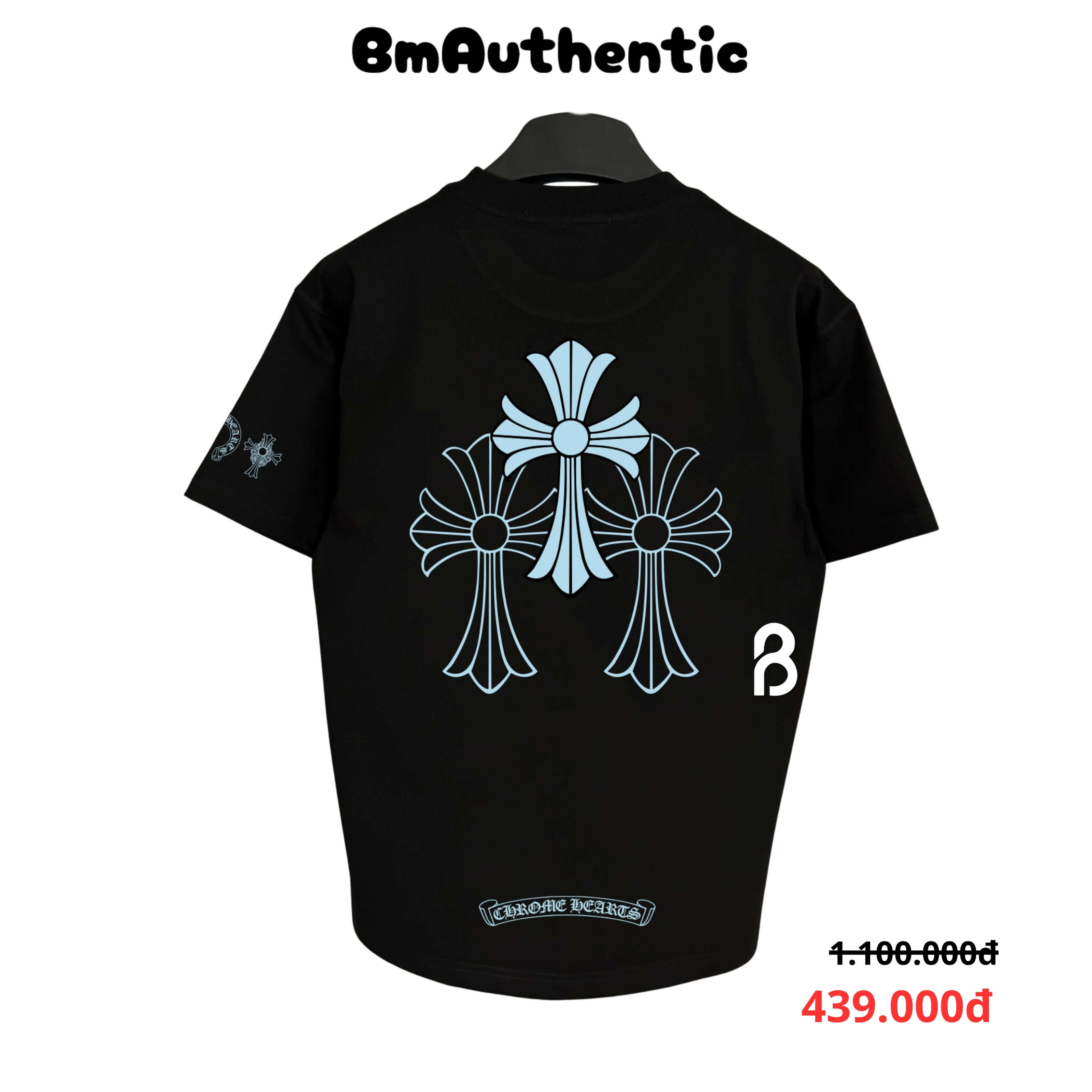 Áo Thun Chrome Hearts Triple Cross Sky Blue Tee – BM Authentic