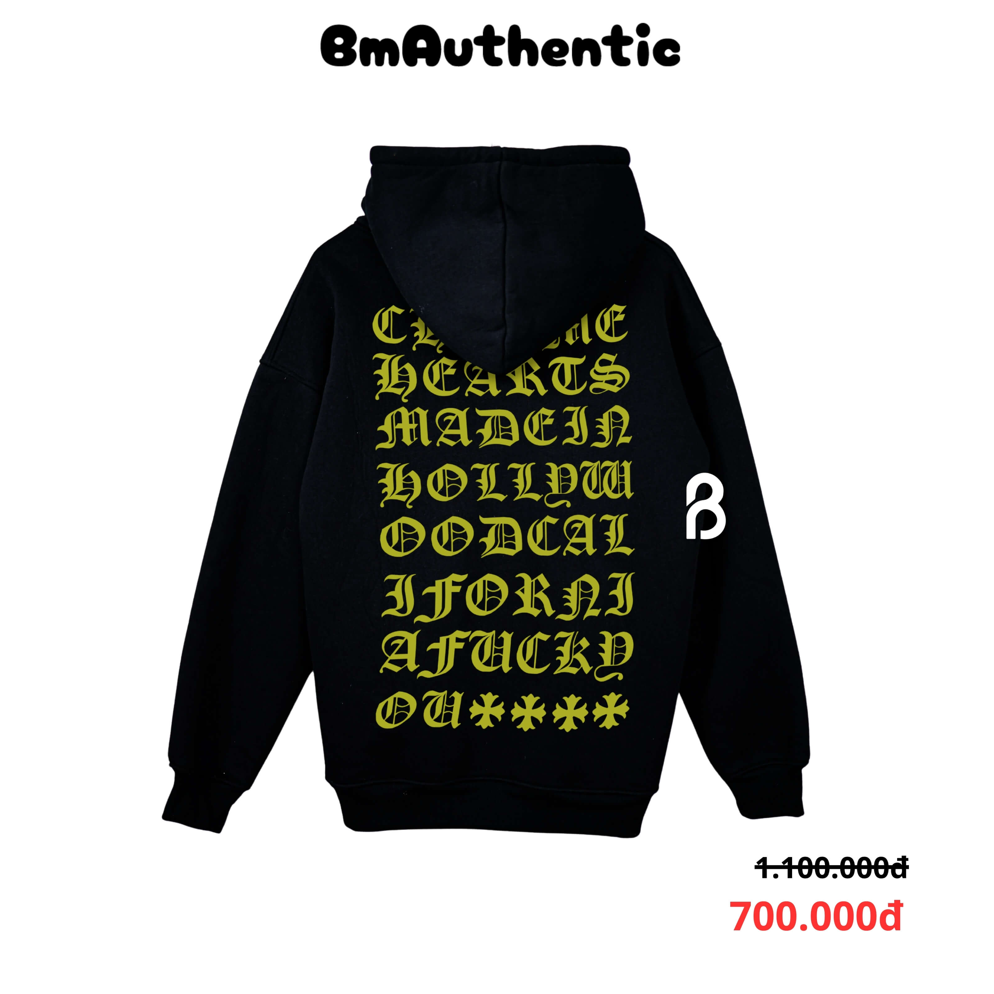 Hoodie Chrome Hearts Yellow Gothic Back Cao Cấp Form Rộng – BM Authentic