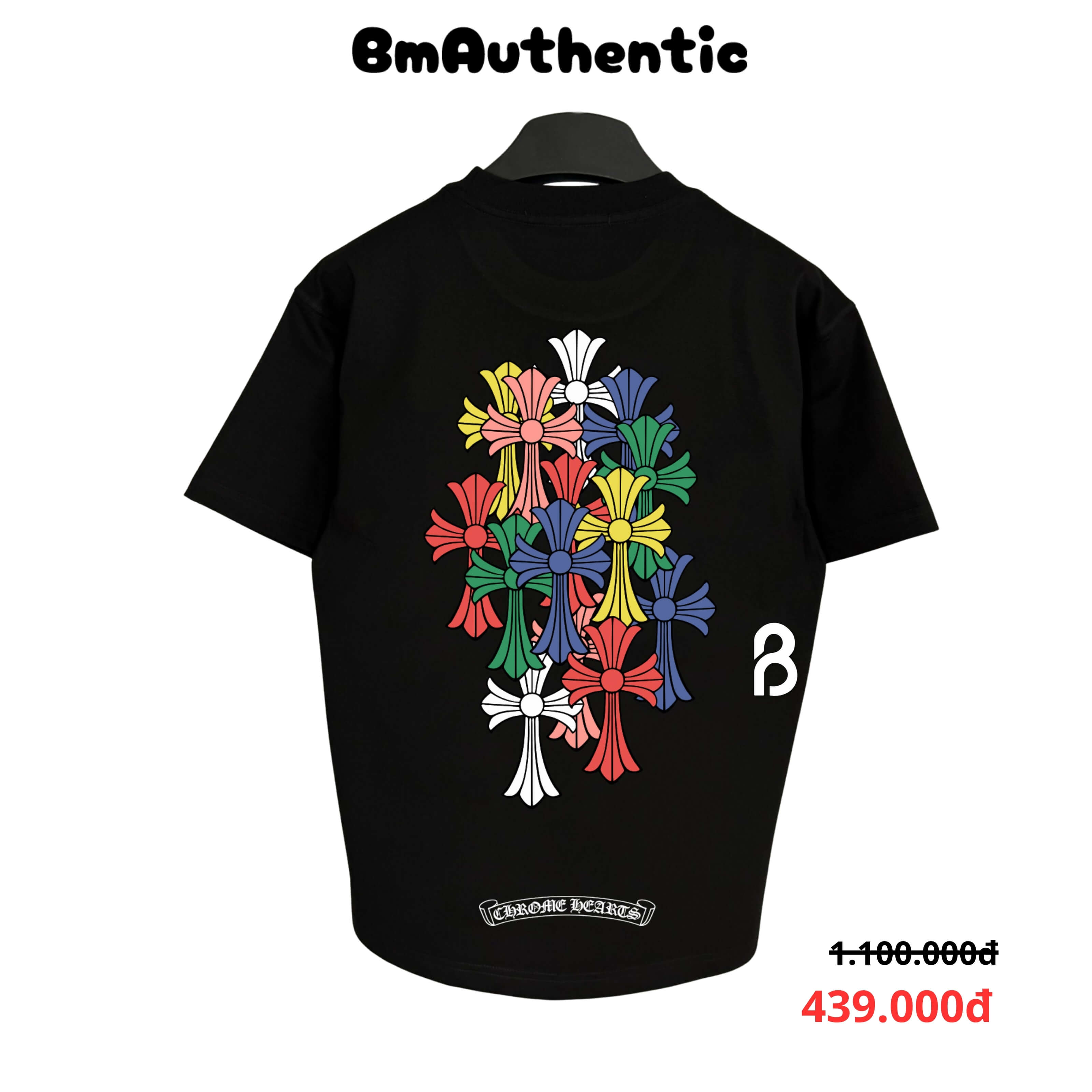 Áo Thun Chrome Hearts Multi Color Cemetery Cross Patchwork Cotton Cao Cấp Form Rộng – BM Authentic