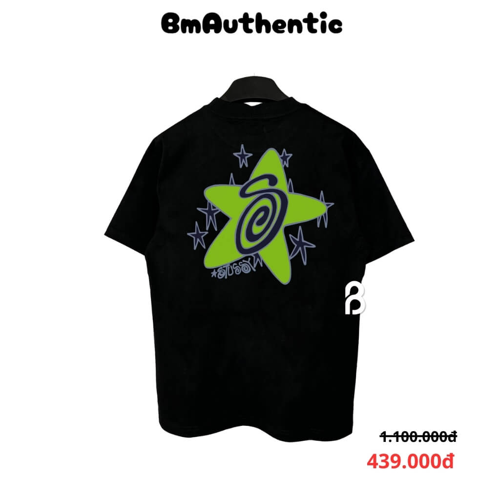 Áo Thun Stussy Star Spiral Cotton Cao Cấp Form Rộng - BM Authentic