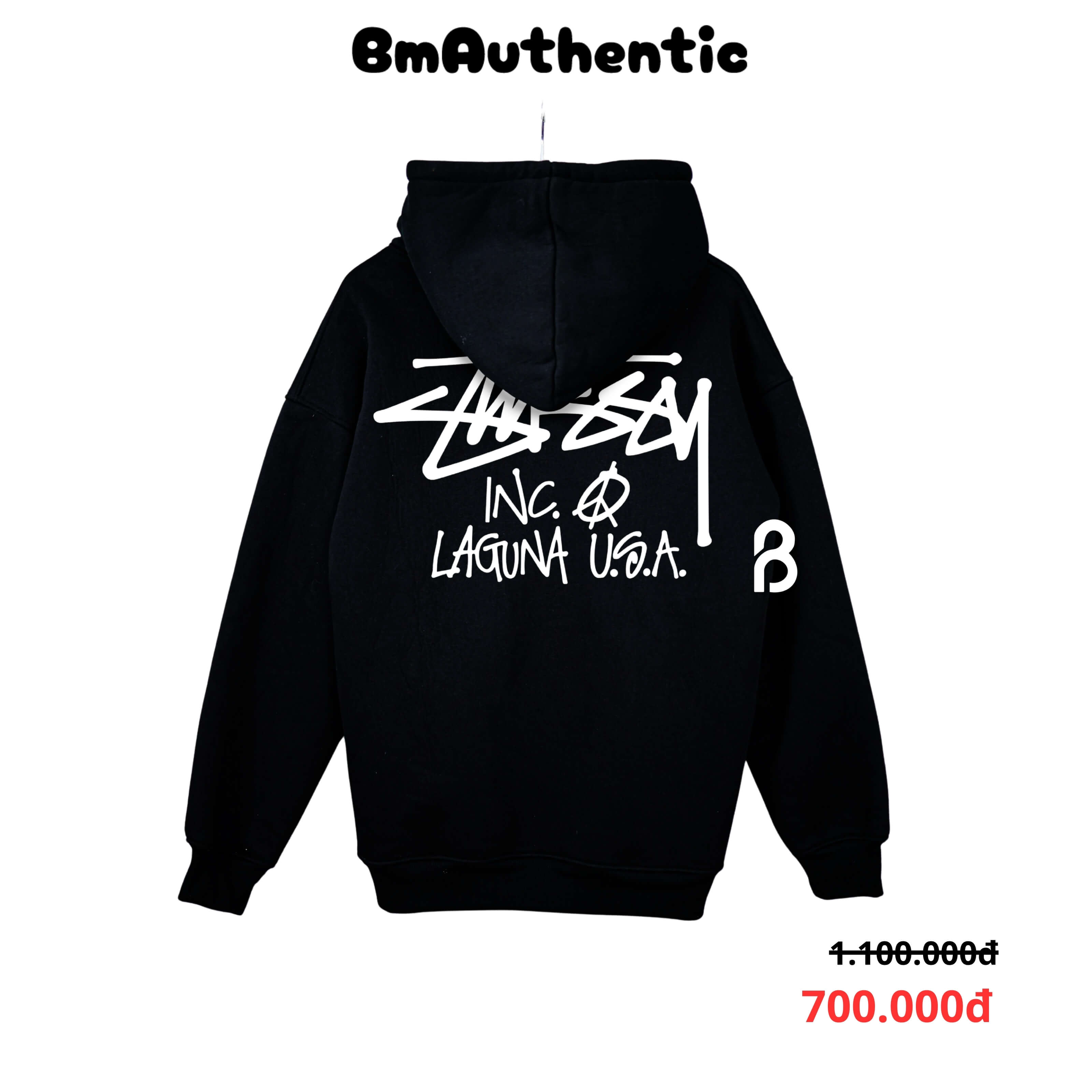 Hoodie Stussy Inc. Laguna U.S.A Back Print Cotton Cao Cấp Form Rộng Unisex - BM Authentic