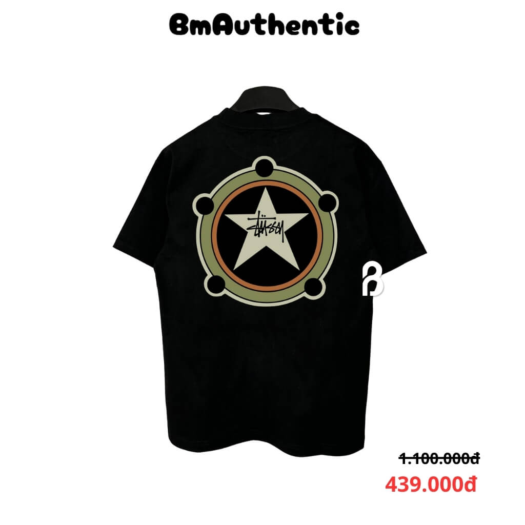 Áo Thun Stussy Star Emblem Cotton Cao Cấp Form Rộng - BM Authentic
