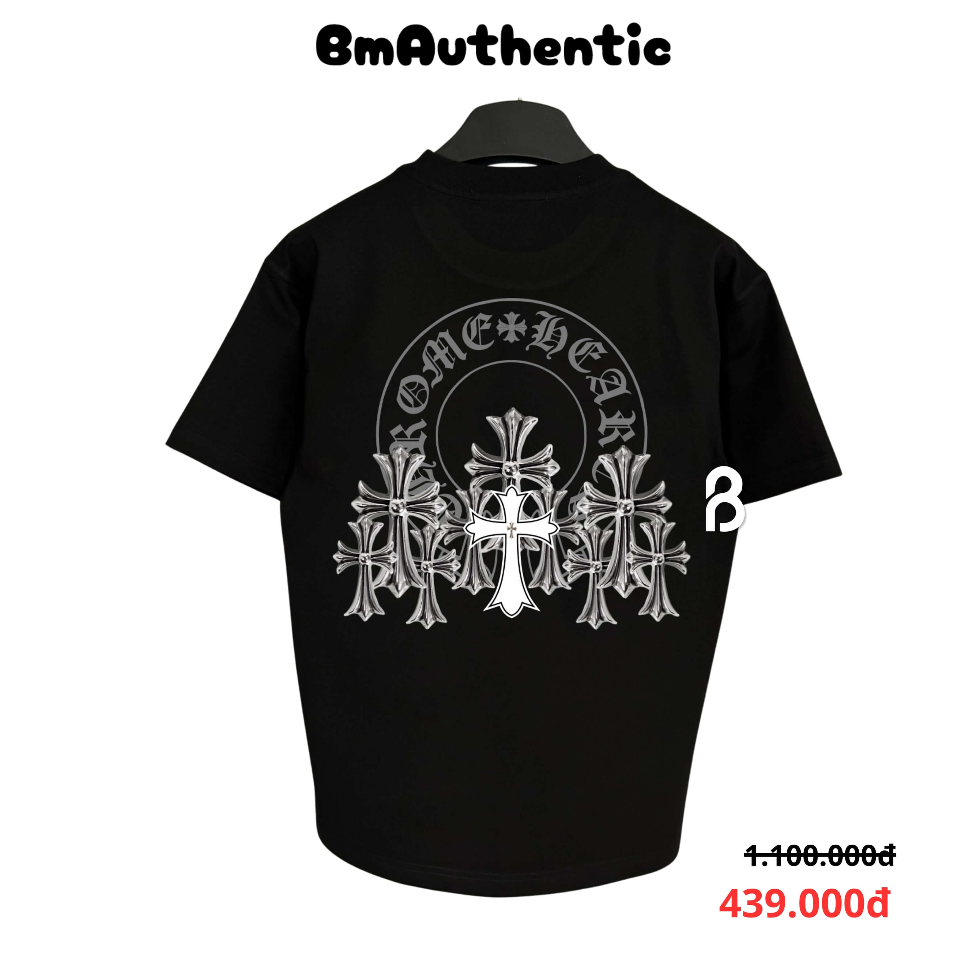 Áo Thun Chrome Hearts Multi Cross Arch Silver Cotton Cao Cấp Form Rộng – BM Authentic