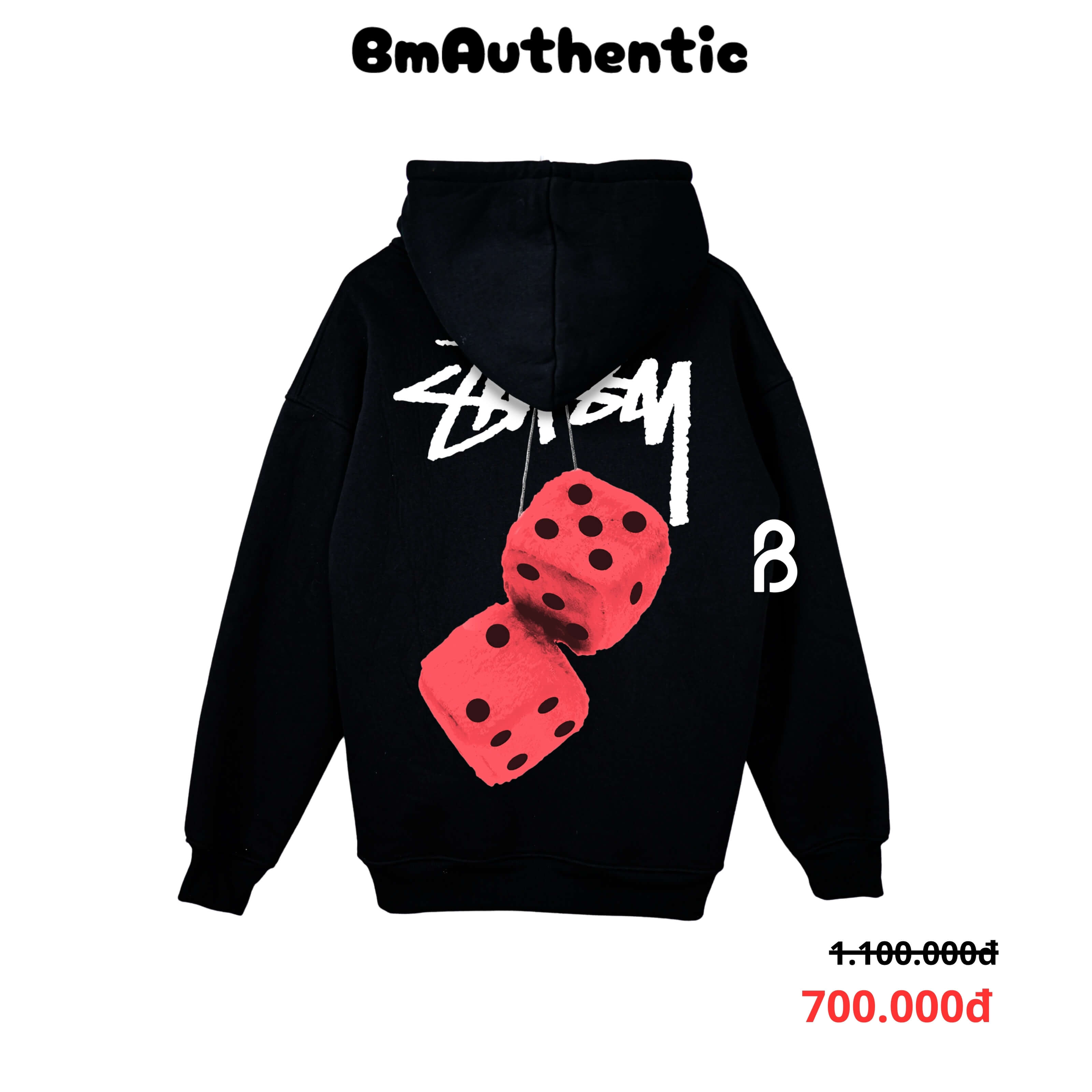 Hoodie Stussy Red Fur Dice Cotton Cao Cấp Form Rộng Unisex - BM Authentic