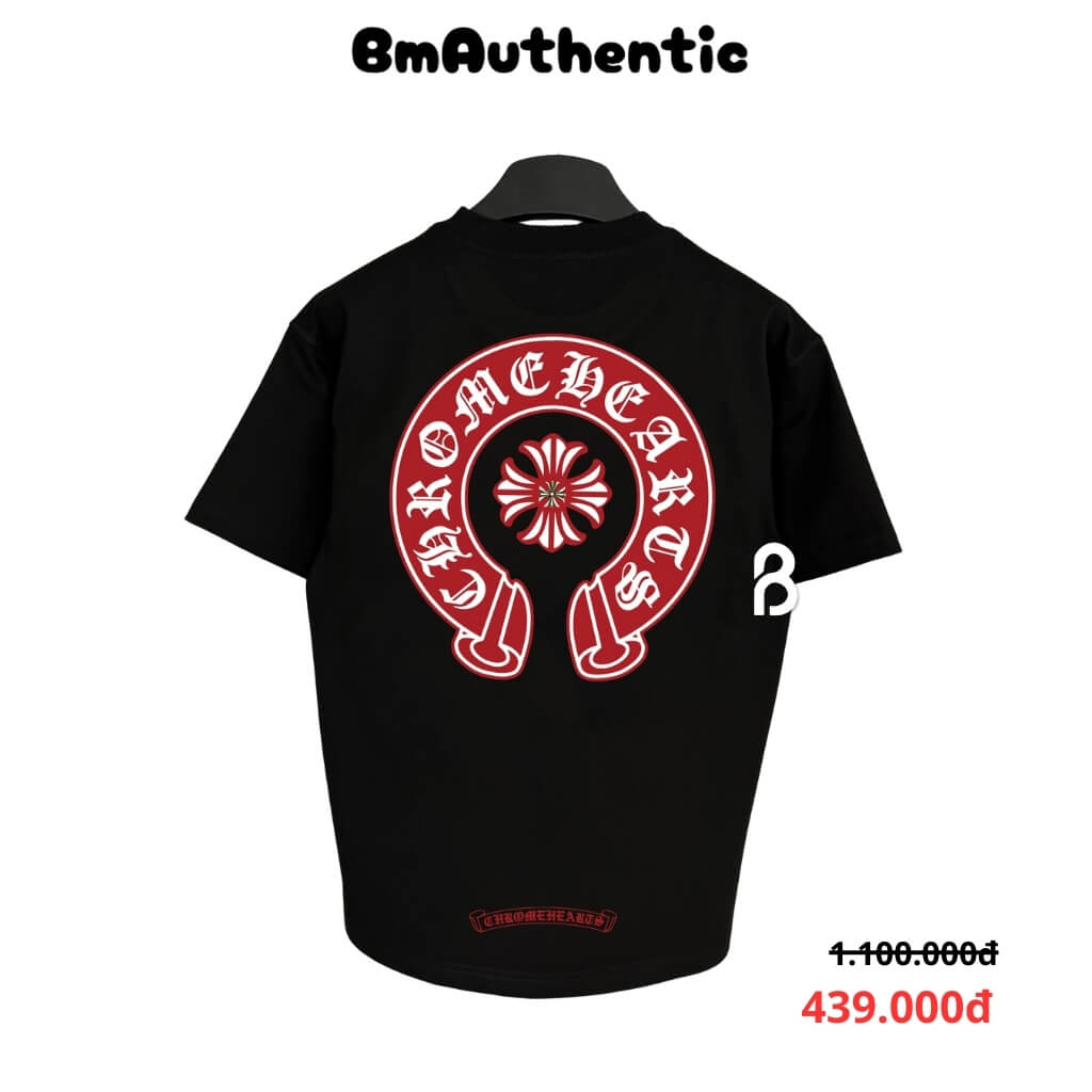Áo Thun Chrome Hearts Red Cross Horseshoe Cotton Cao Cấp Form Rộng - BM Authentic