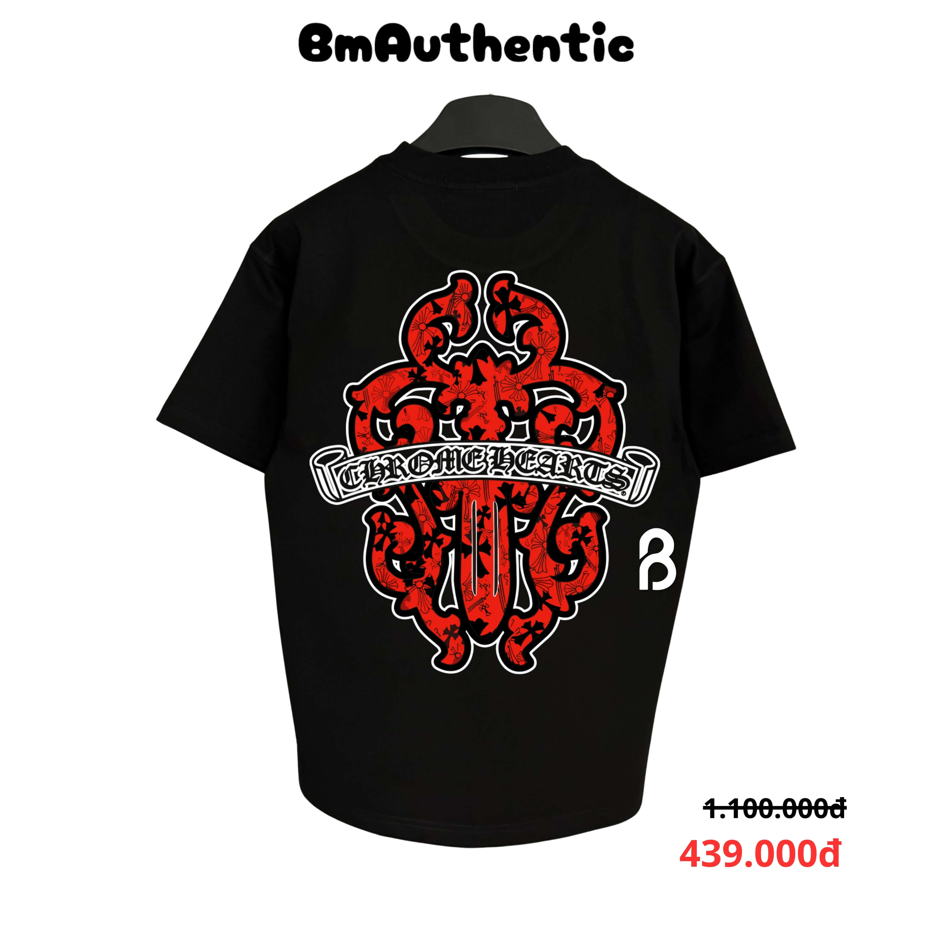 Áo Thun Chrome Hearts Red Tribal Cross Cotton Cao Cấp Form Rộng – BM Authentic