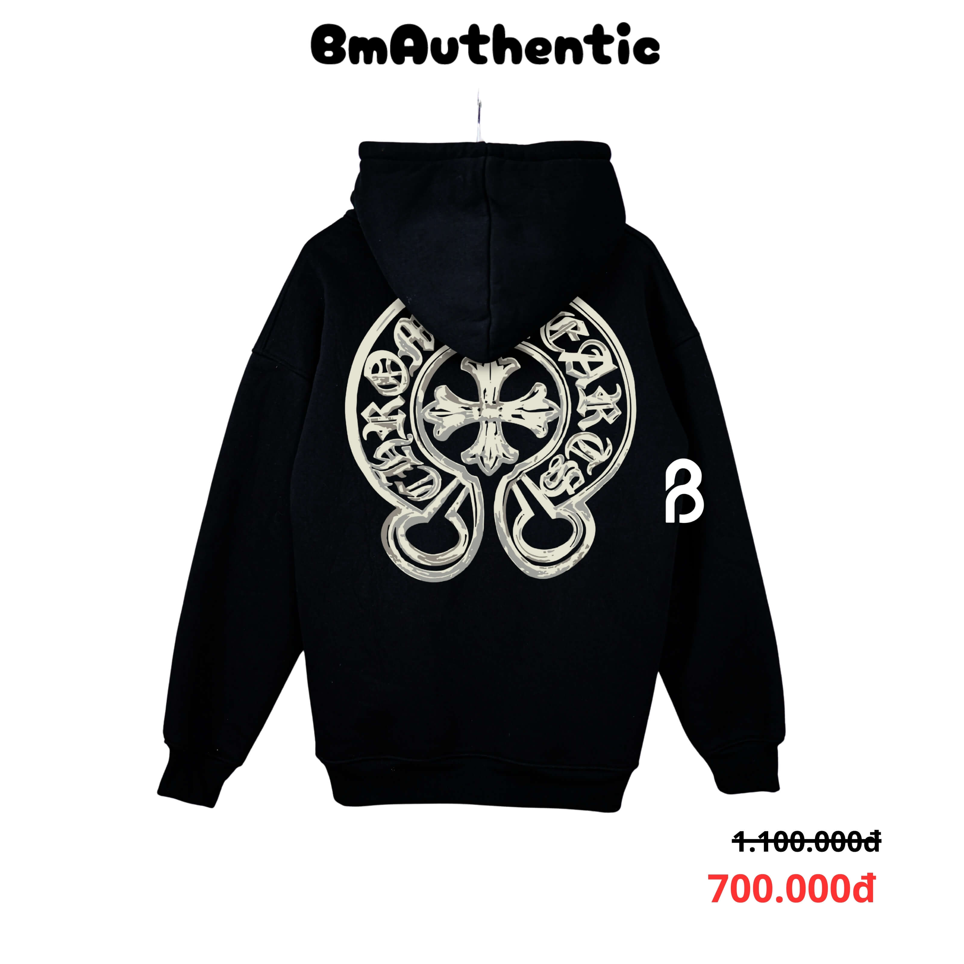 Hoodie Chrome Hearts Metallic Gothic Backprint Form Rộng – BM Authentic