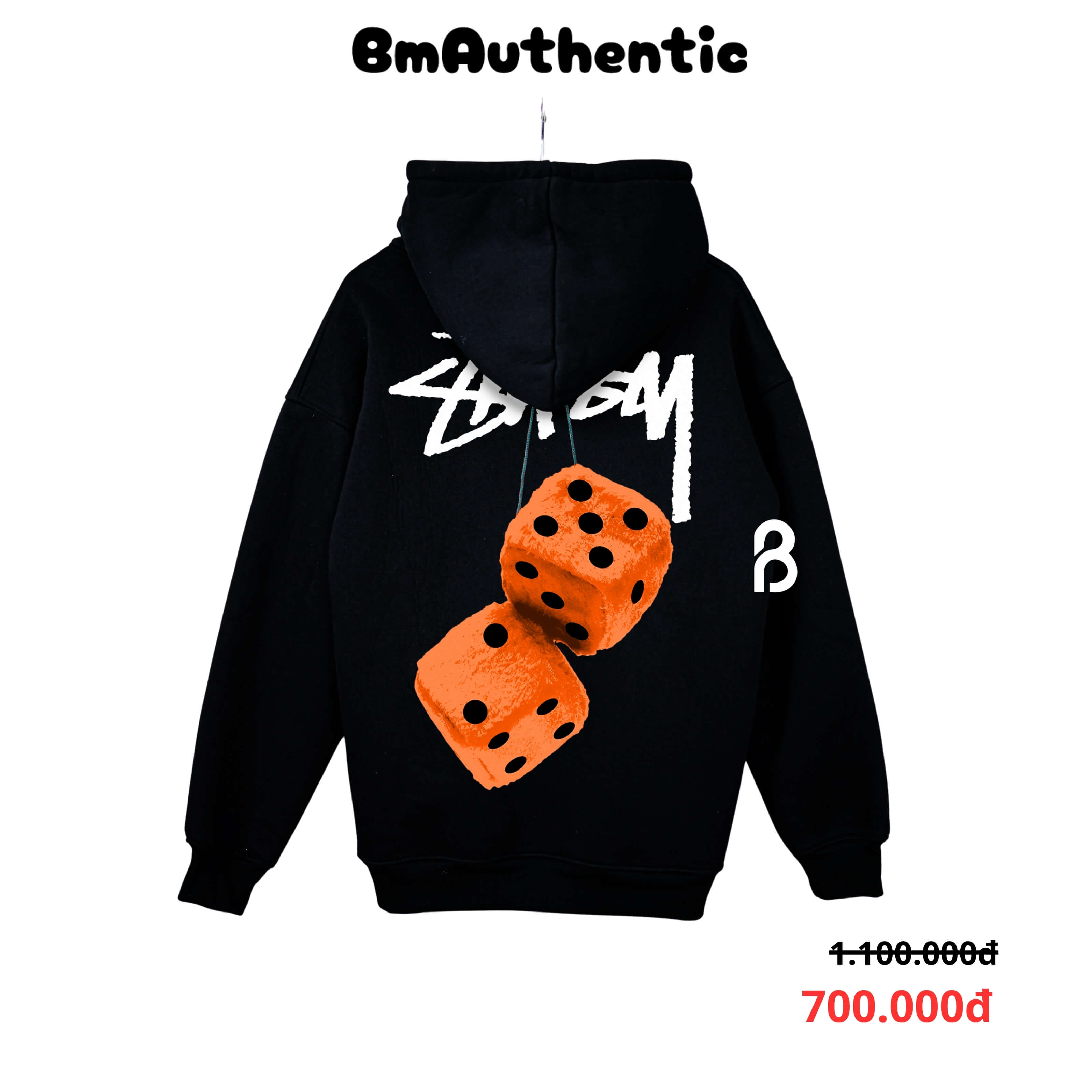 Hoodie Stussy Orange Fur Dice Cotton Cao Cấp Form Rộng Unisex - BM Authentic