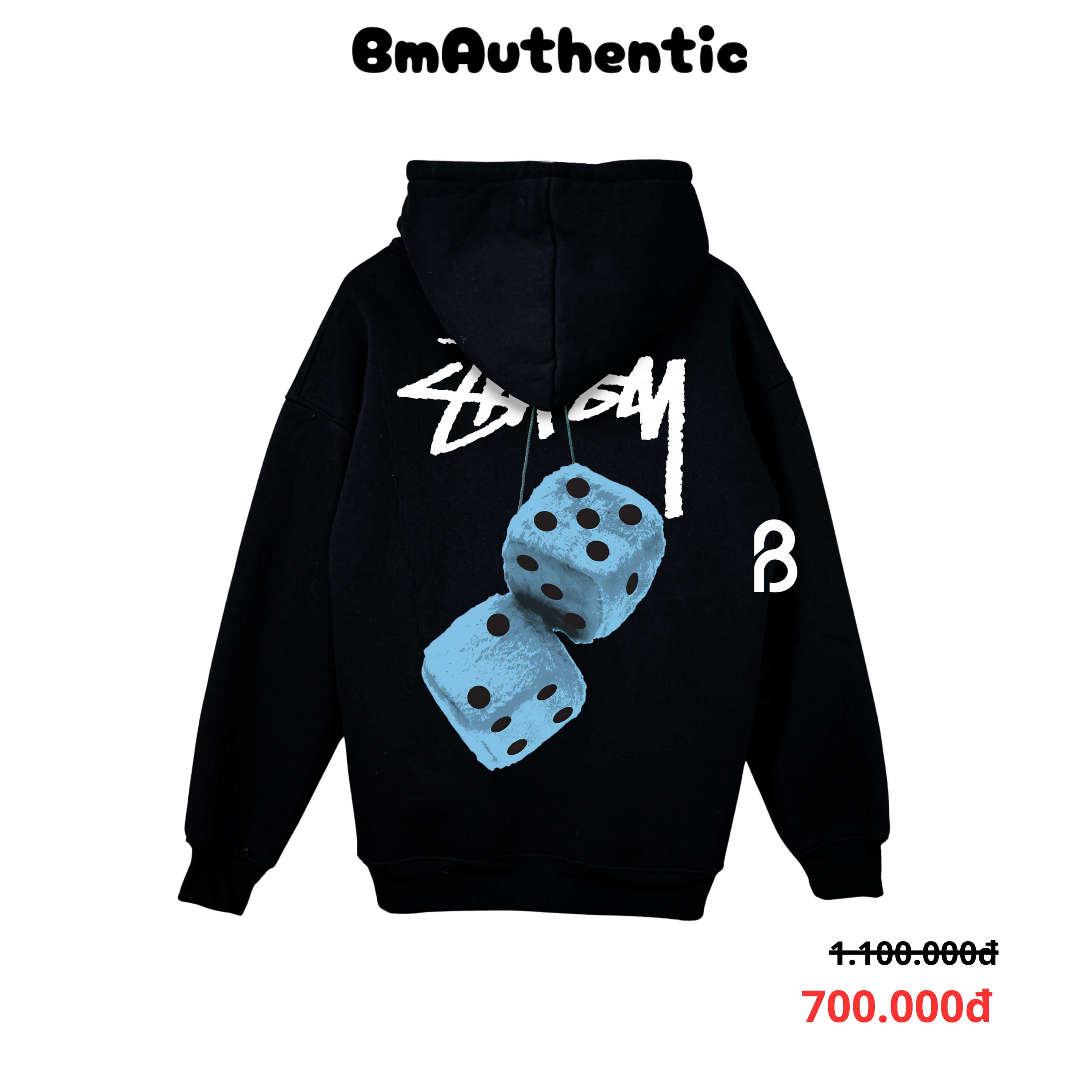 Hoodie Stussy Blue Fur Dice Cotton Cao Cấp Form Rộng Unisex – BM Authentic