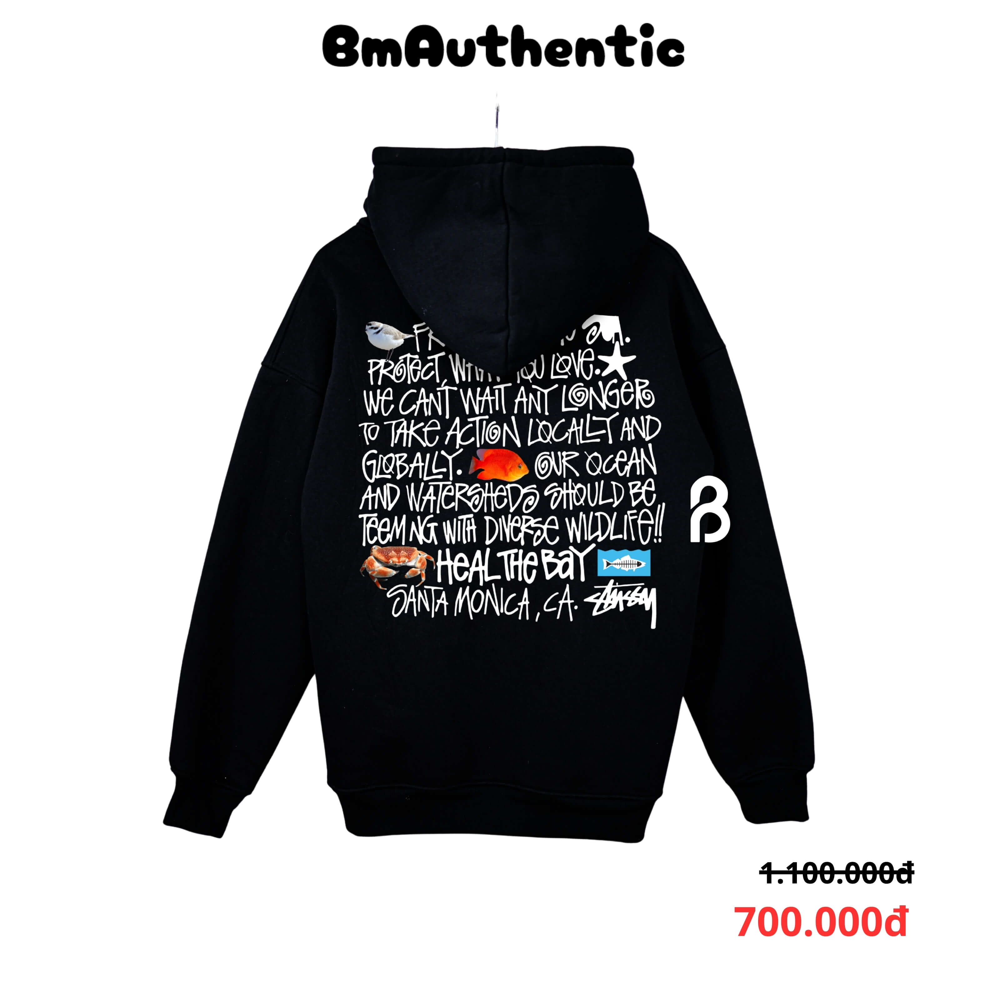 Hoodie Stussy Heal The Bay Graphic Cotton Cao Cấp Form Rộng Unisex - BM Authentic