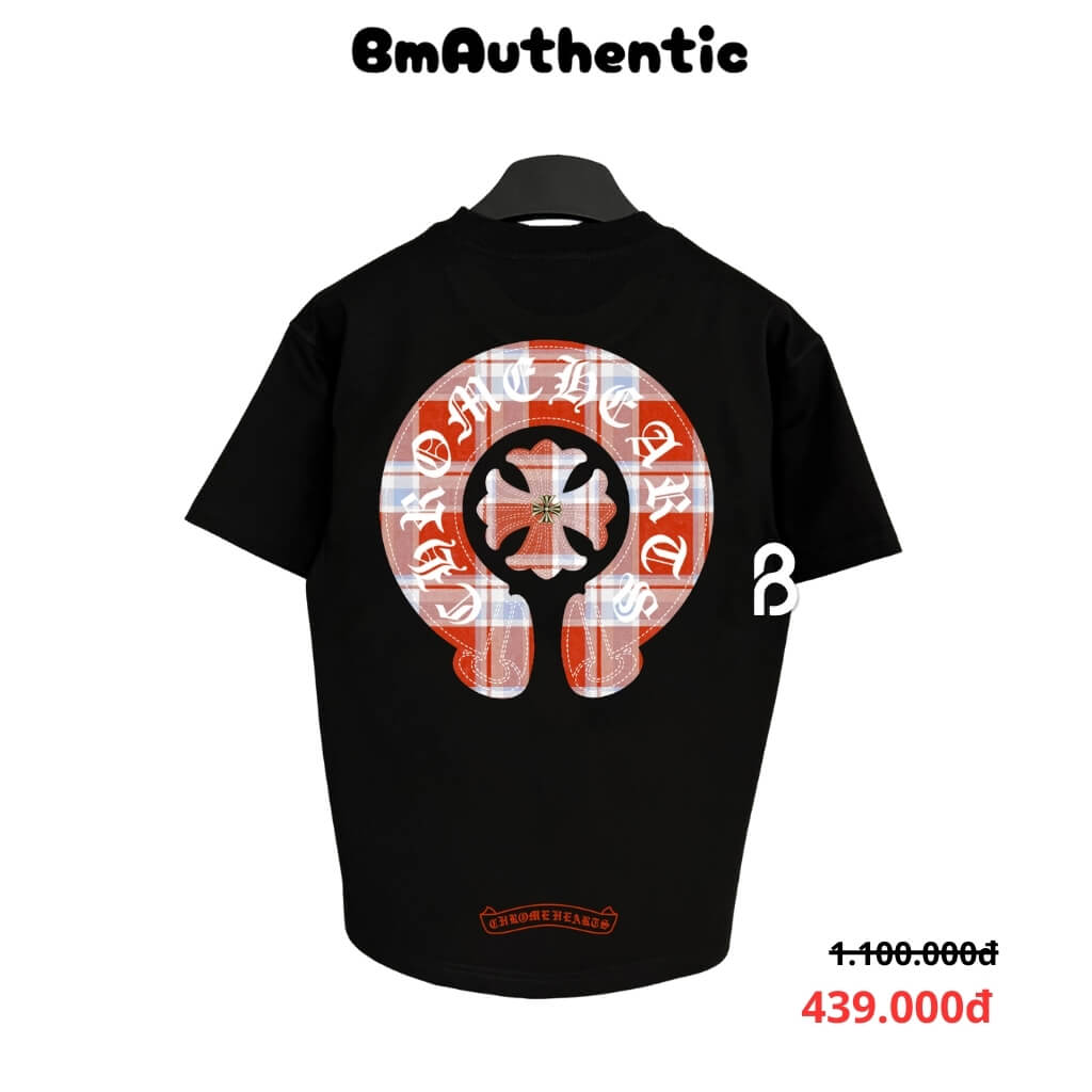 Áo Thun Chrome Hearts Red Plaid Cross Cotton Cao Cấp Form Rộng - BM Authentic