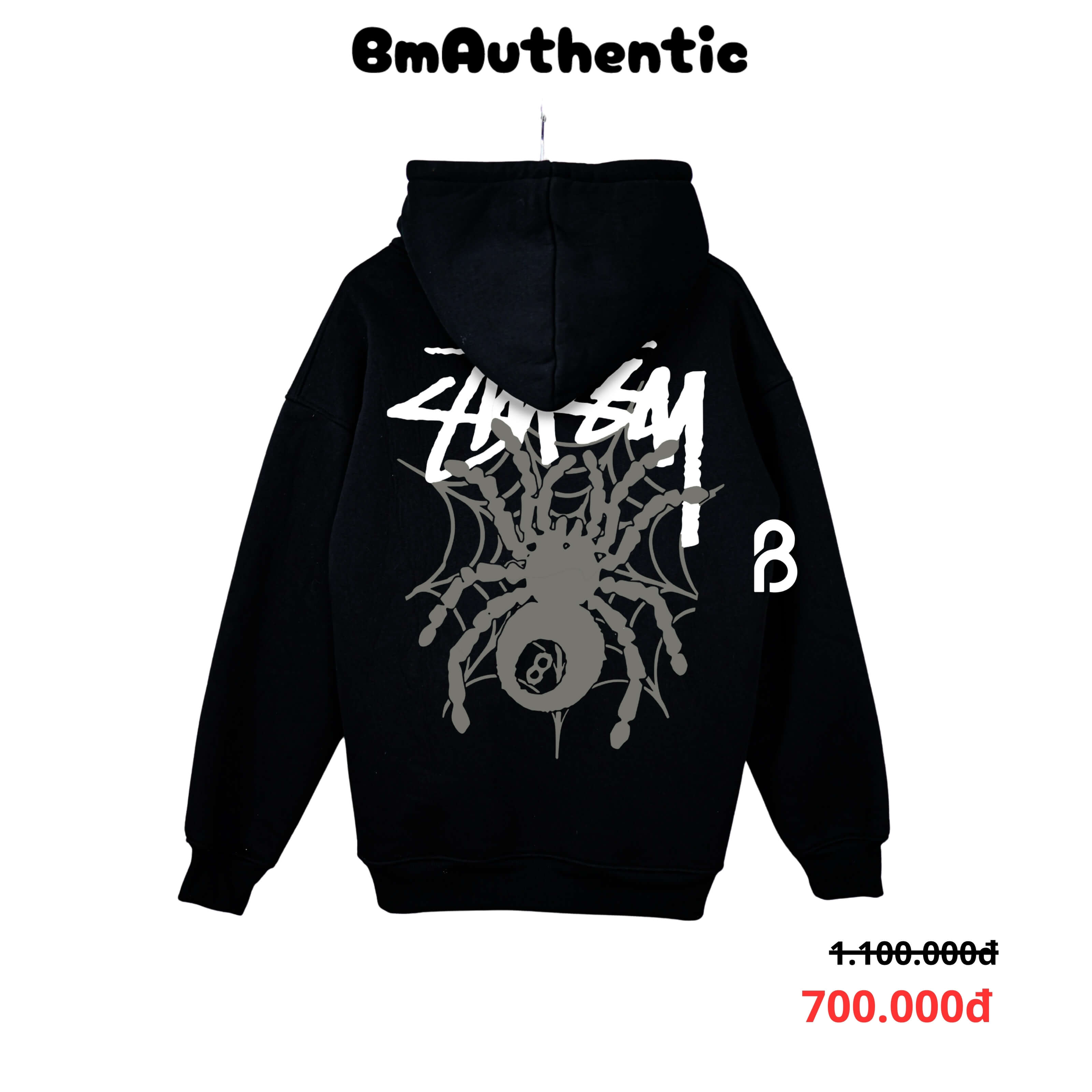 Hoodie Stussy Spider 8Ball Graphic Cotton Cao Cấp Form Rộng Unisex - BM Authentic