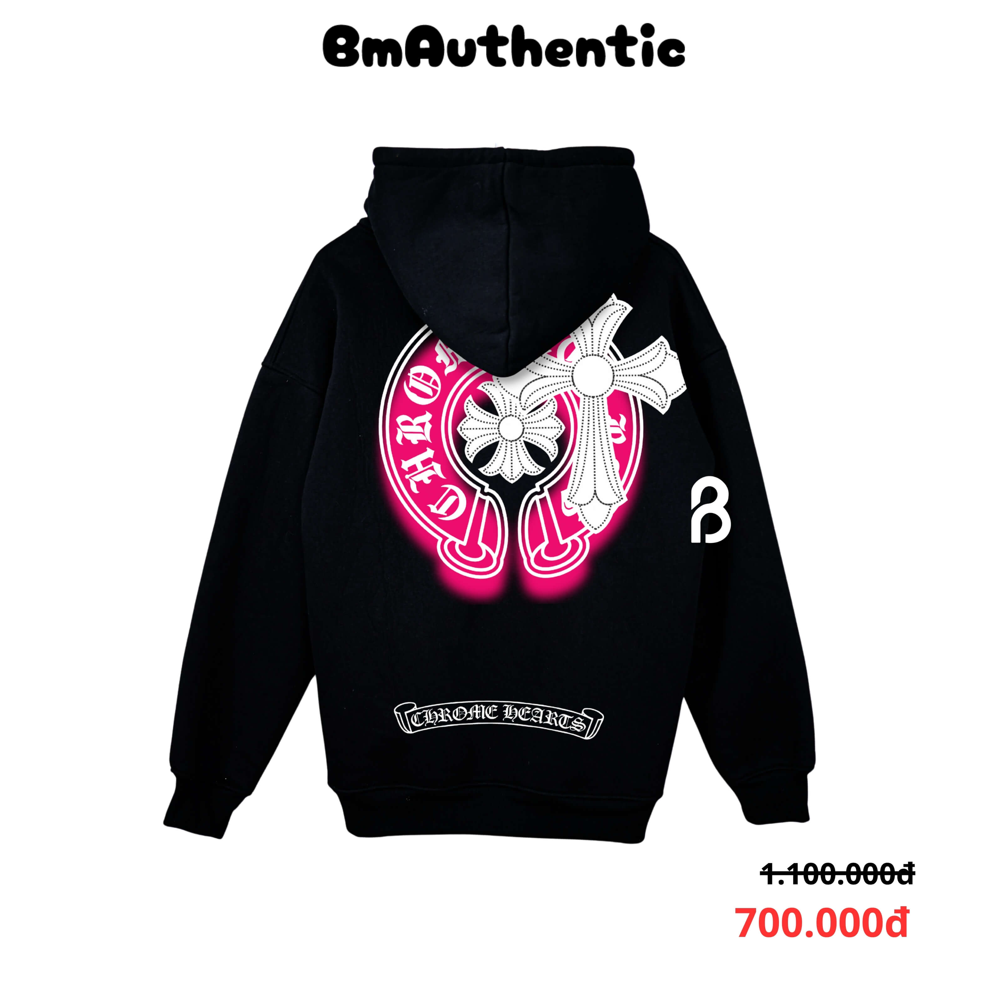 Hoodie Chrome Hearts Neon Pink Cross Cotton Cao Cấp Form Rộng - BM Authentic