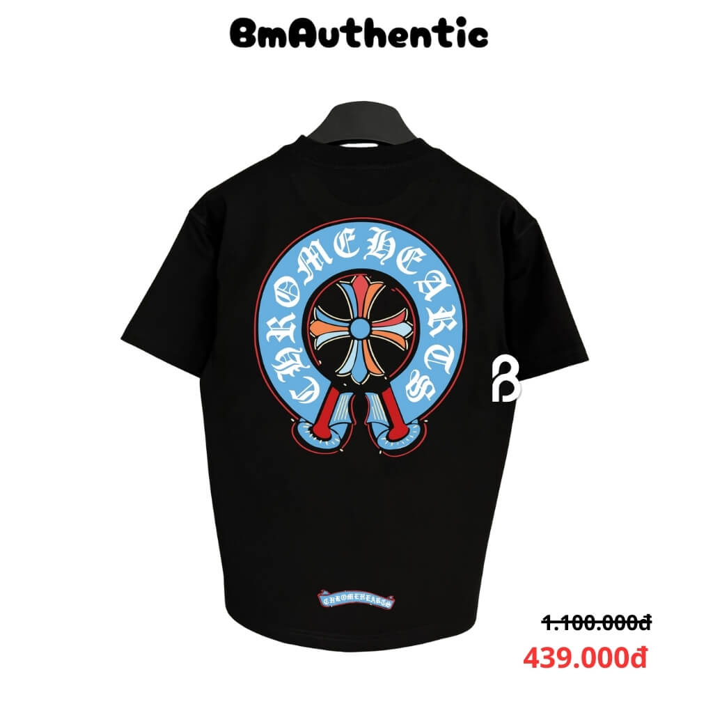Áo Thun Chrome Hearts Blue Red Horseshoe Cao Cấp Form Rộng - BM Authentic