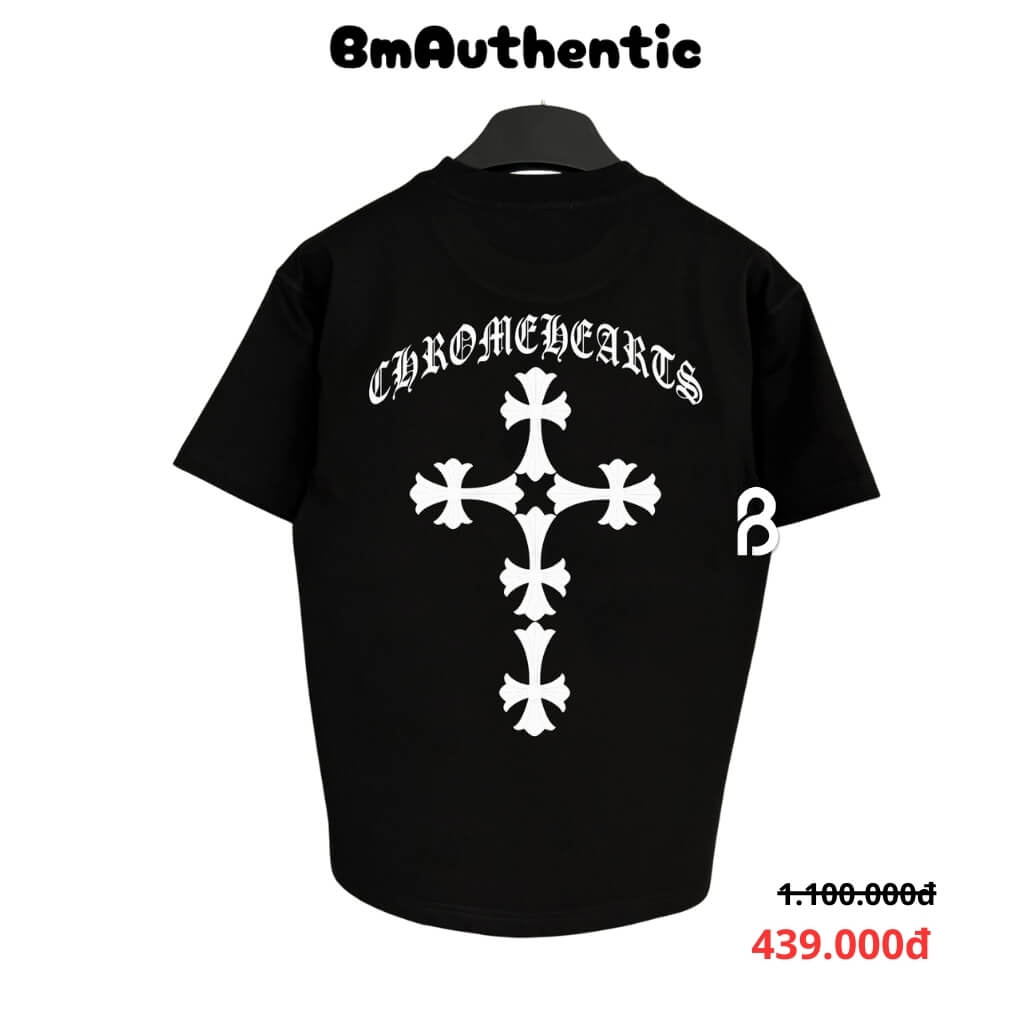 Áo Thun Chrome Hearts Cross Arc Cotton Cao Cấp Form Rộng Màu Đen - BM Authentic