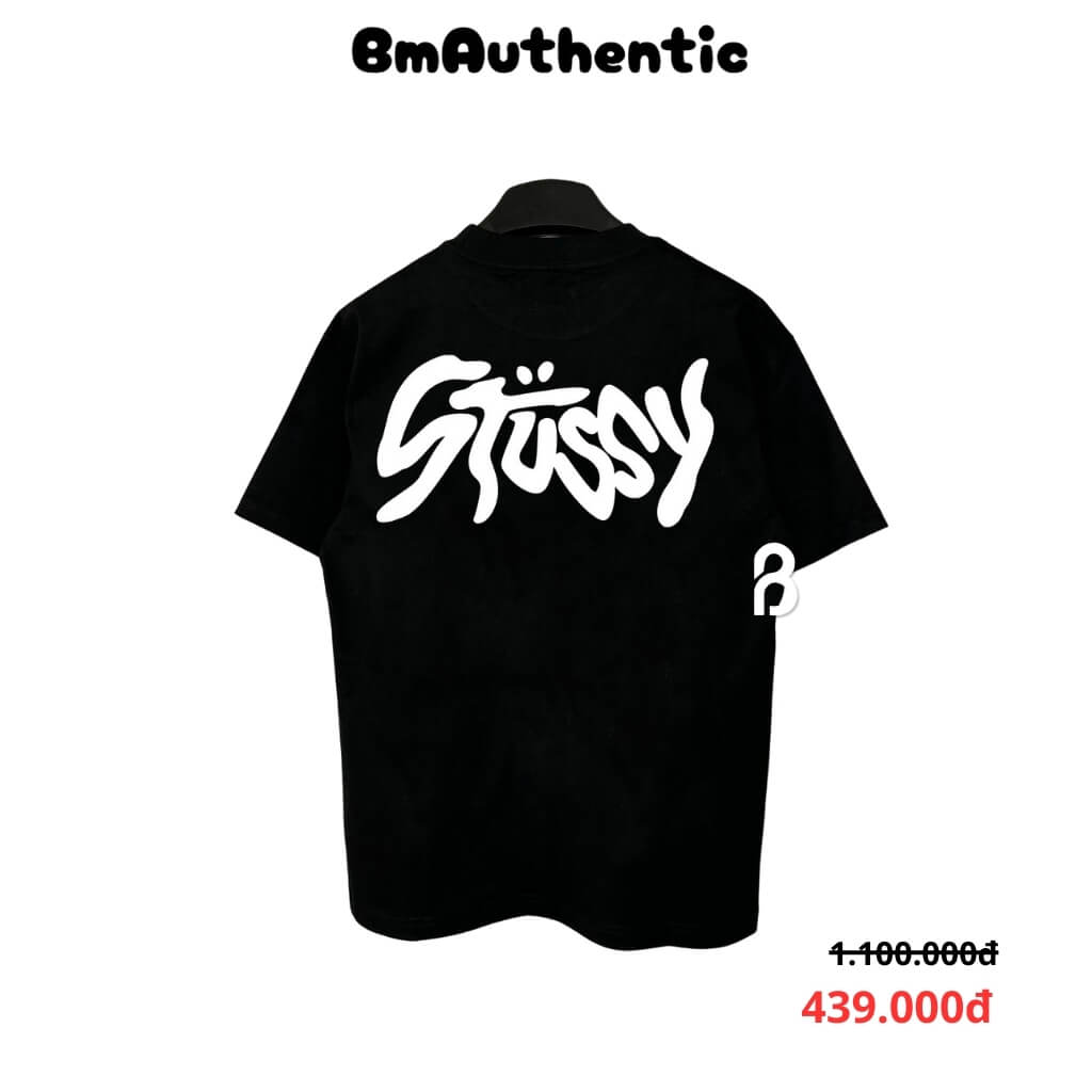 Áo Thun Stussy Bubble Script Cotton Cao Cấp Form Rộng - BM Authentic