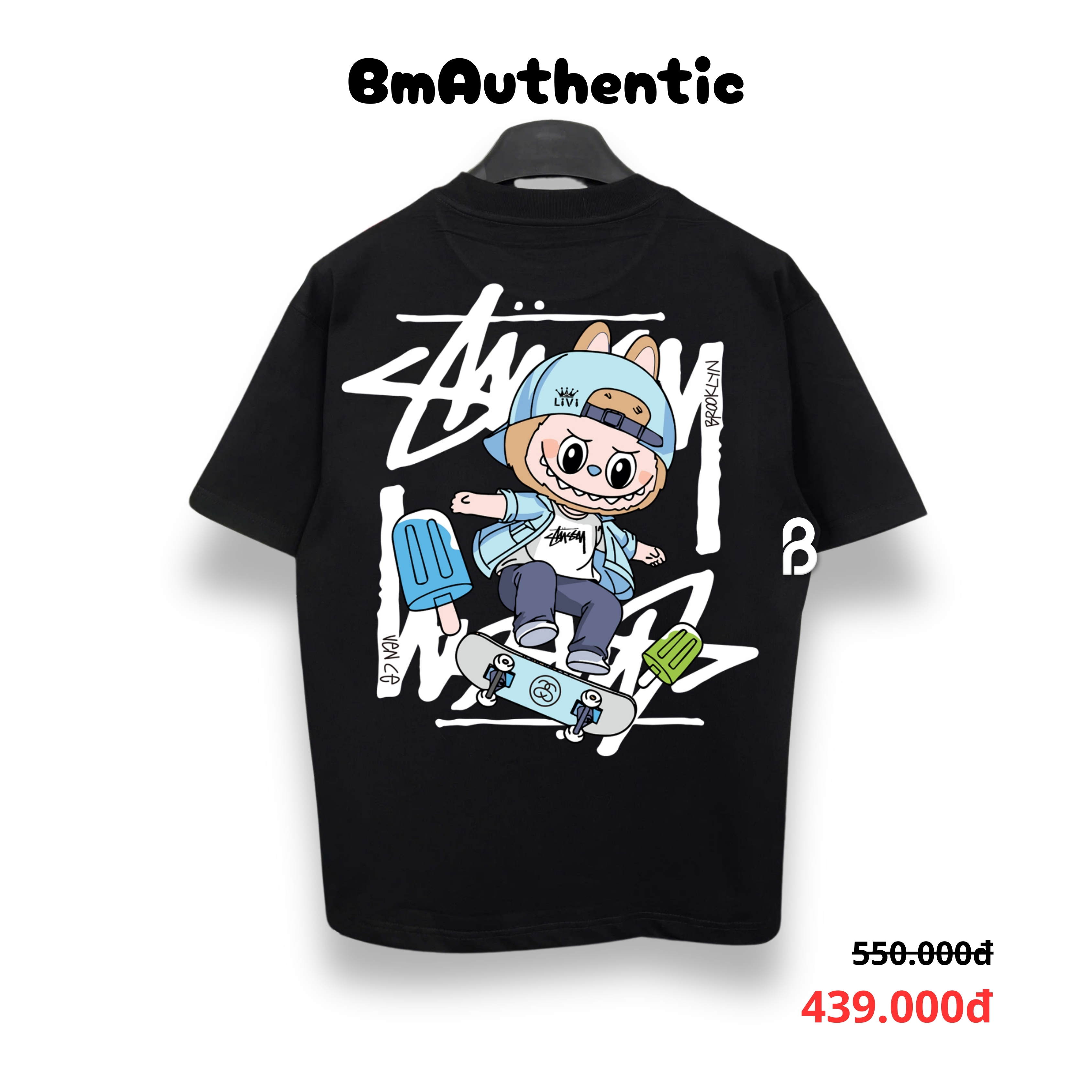 Áo Thun Stussy Brooklyn Skate Cotton Cao Cấp Form Rộng - BM Authentic