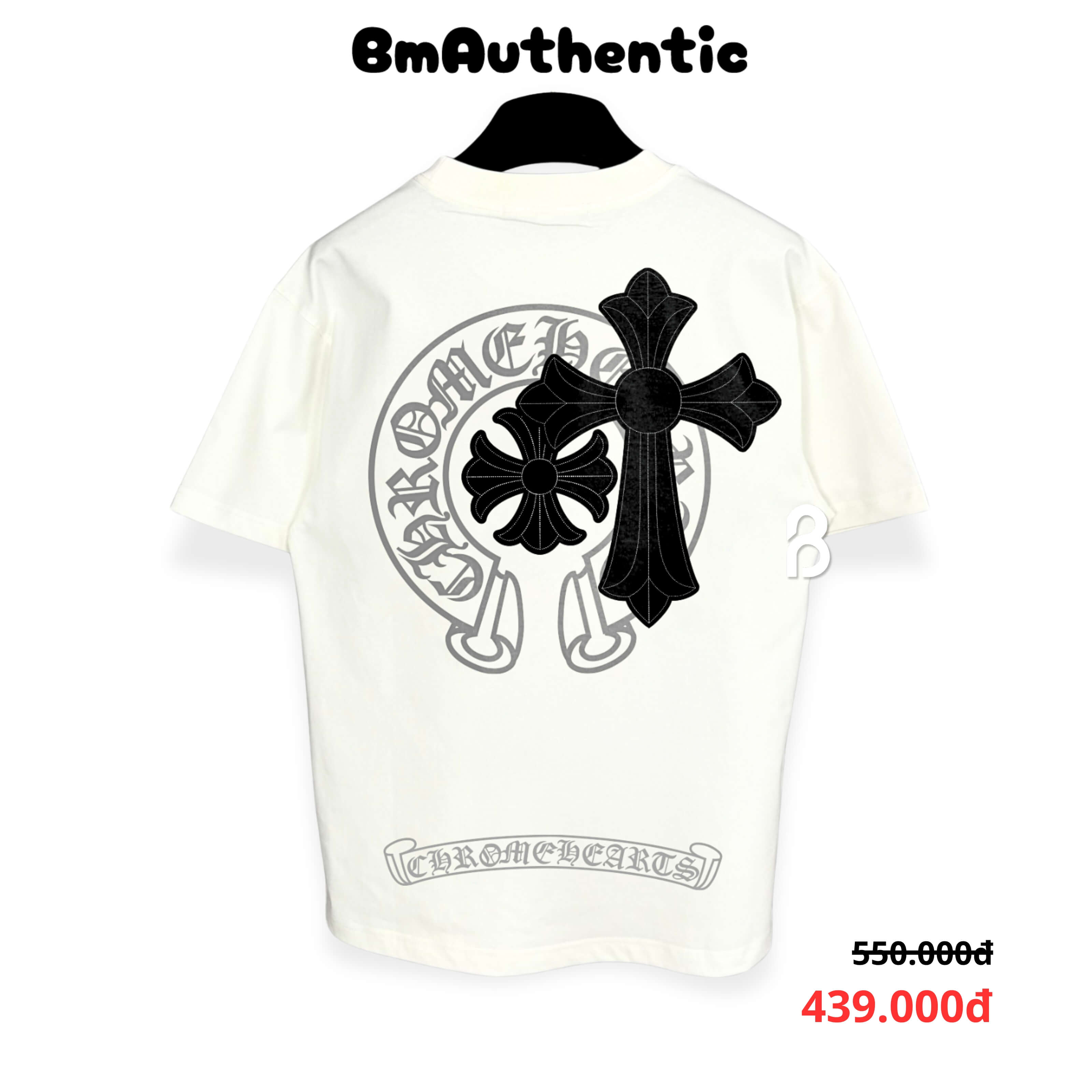 Áo Thun Chrome Hearts Double Black Cross Cotton Cao Cấp Form Rộng - BM Authentic