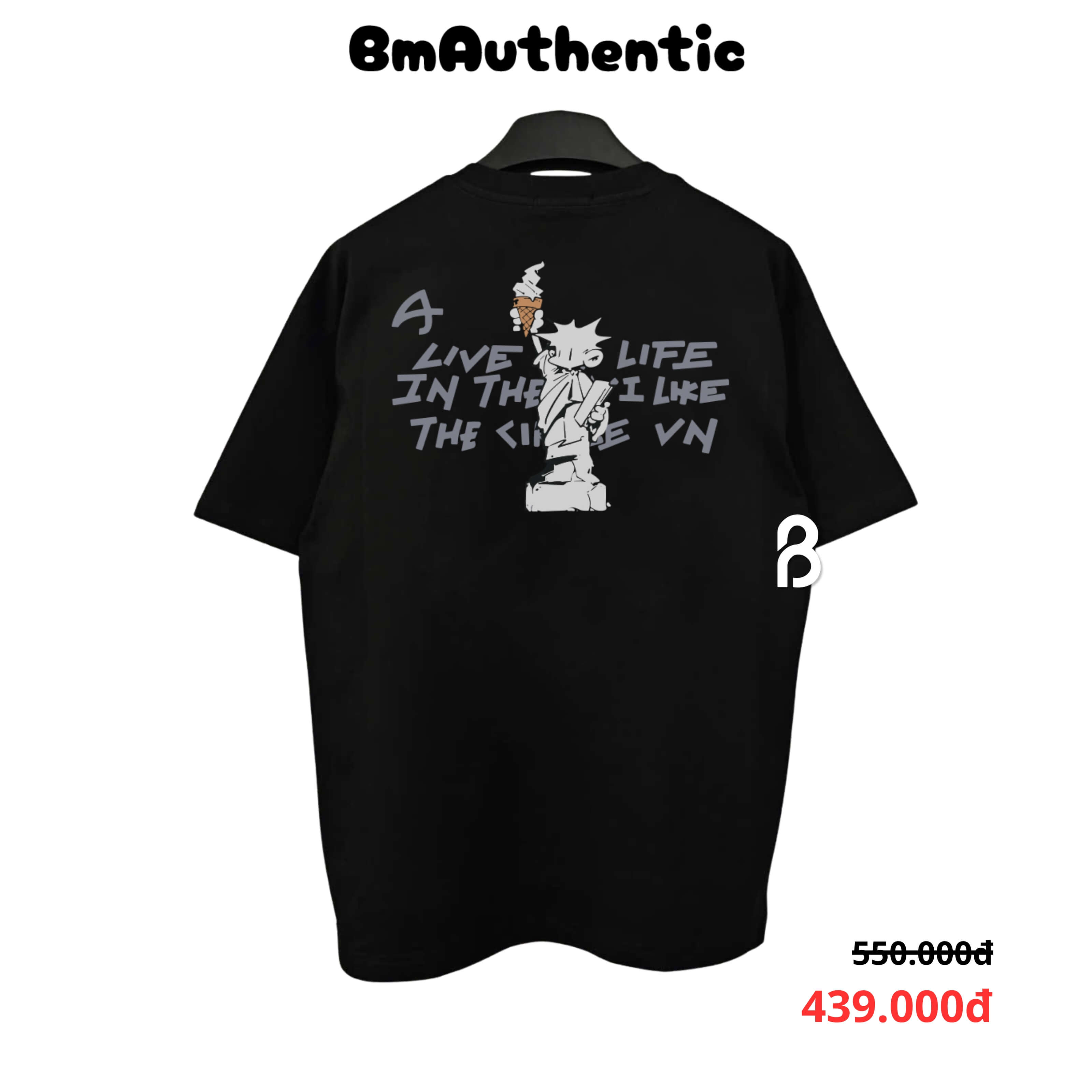 Áo Thun Circle Statue of Liberty Ice Cream Cotton Cao Cấp Form Rộng - BM Authentic