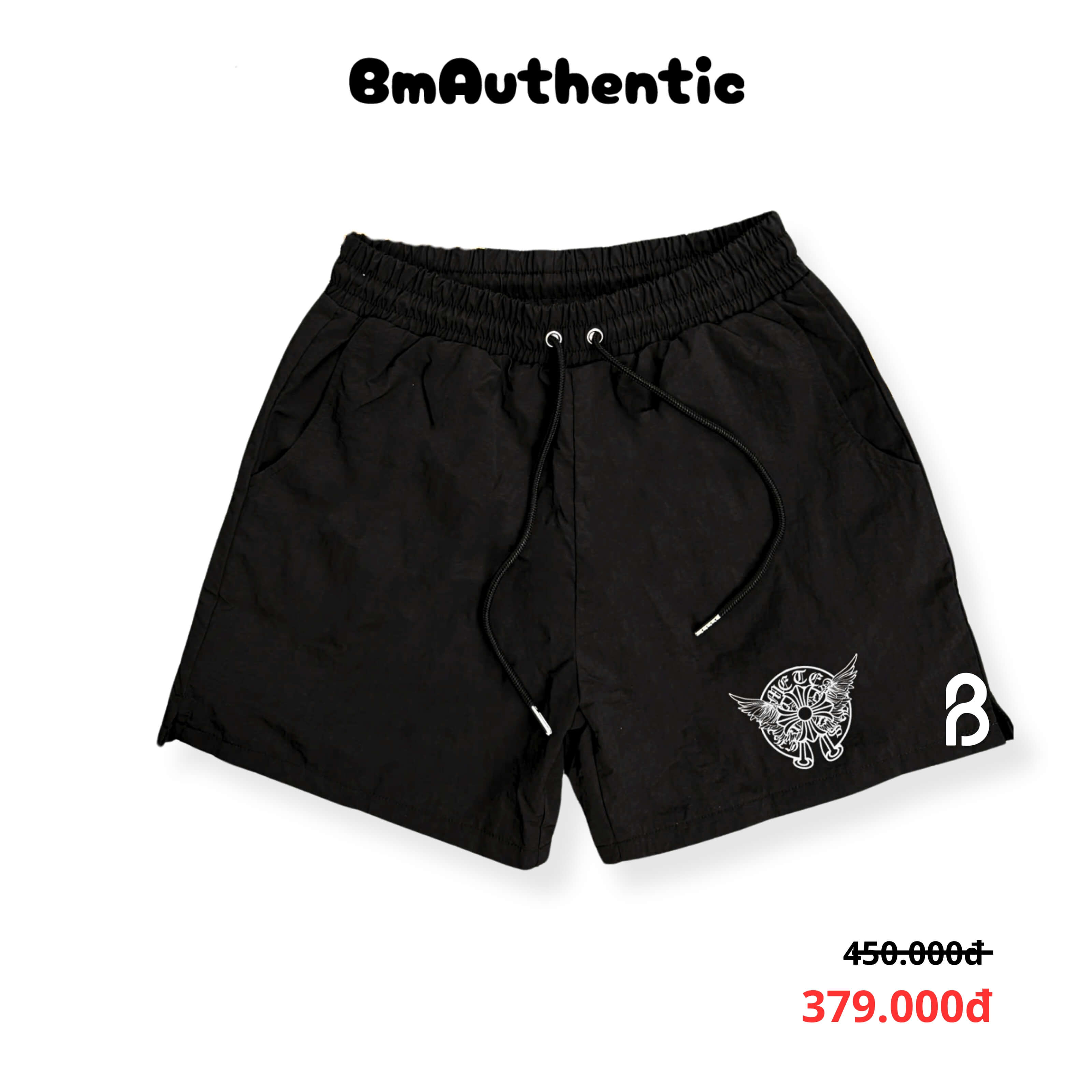 Quần Short Chrome Hearts Winged Cross Cotton Cao Cấp - BM Authentic