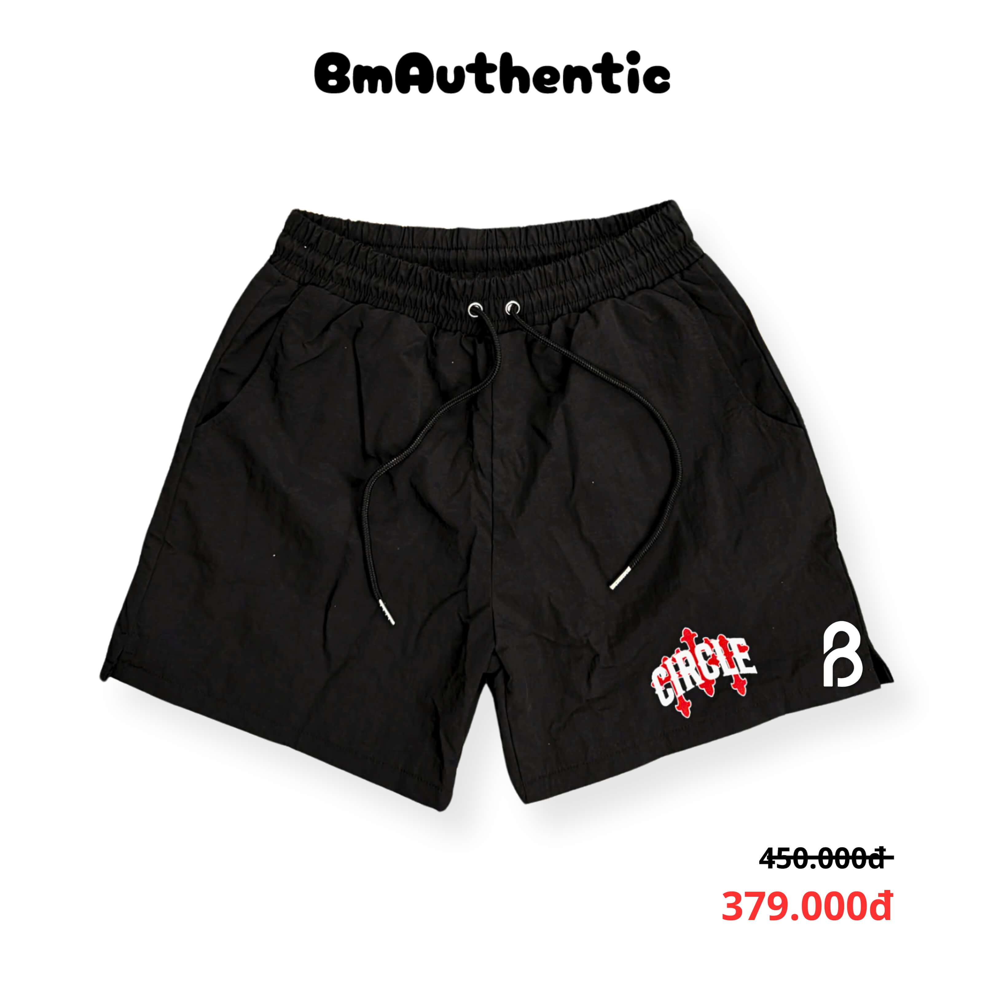 Quần Short CIRCLE Red Scratch Cotton Cao Cấp - BM Authentic