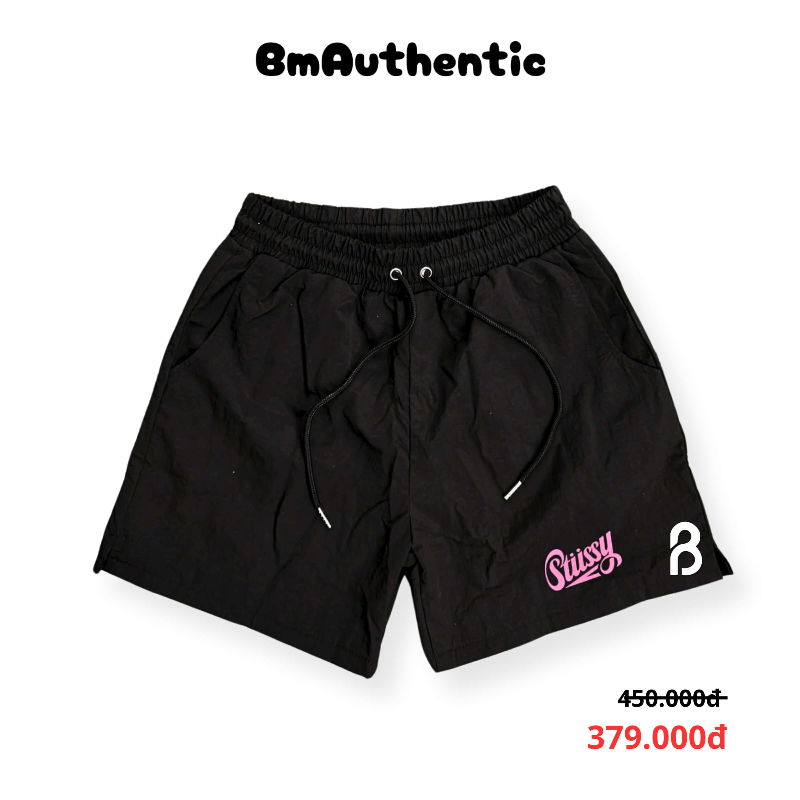 Quần Short Stussy Hồng Signature Cotton Cao Cấp - BM Authentic