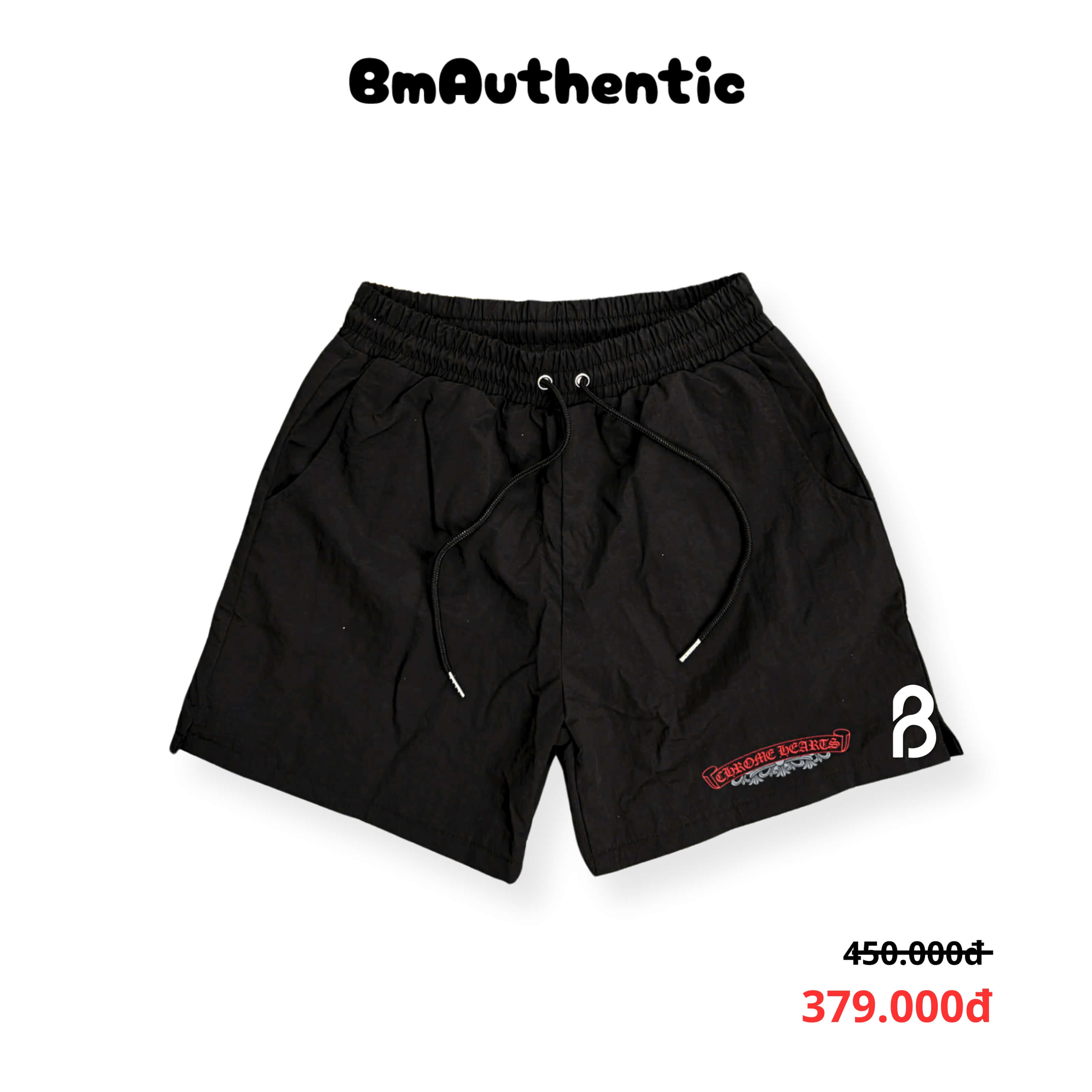 Quần Short Chrome Hearts Logo Curve Cotton Cao Cấp - BM Authentic