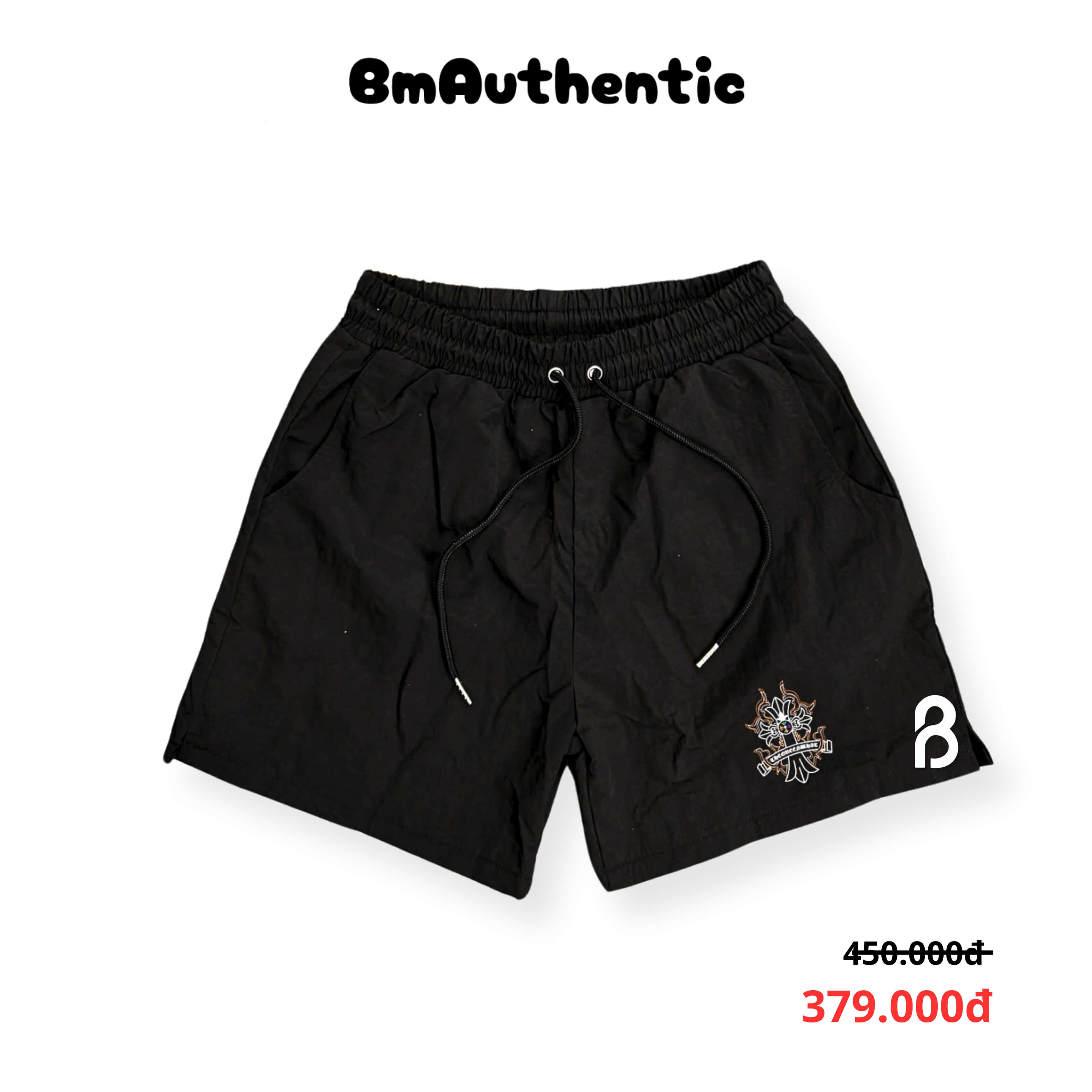 Quần Short Chrome Hearts Flaming Dagger Cotton Cao Cấp - BM Authentic