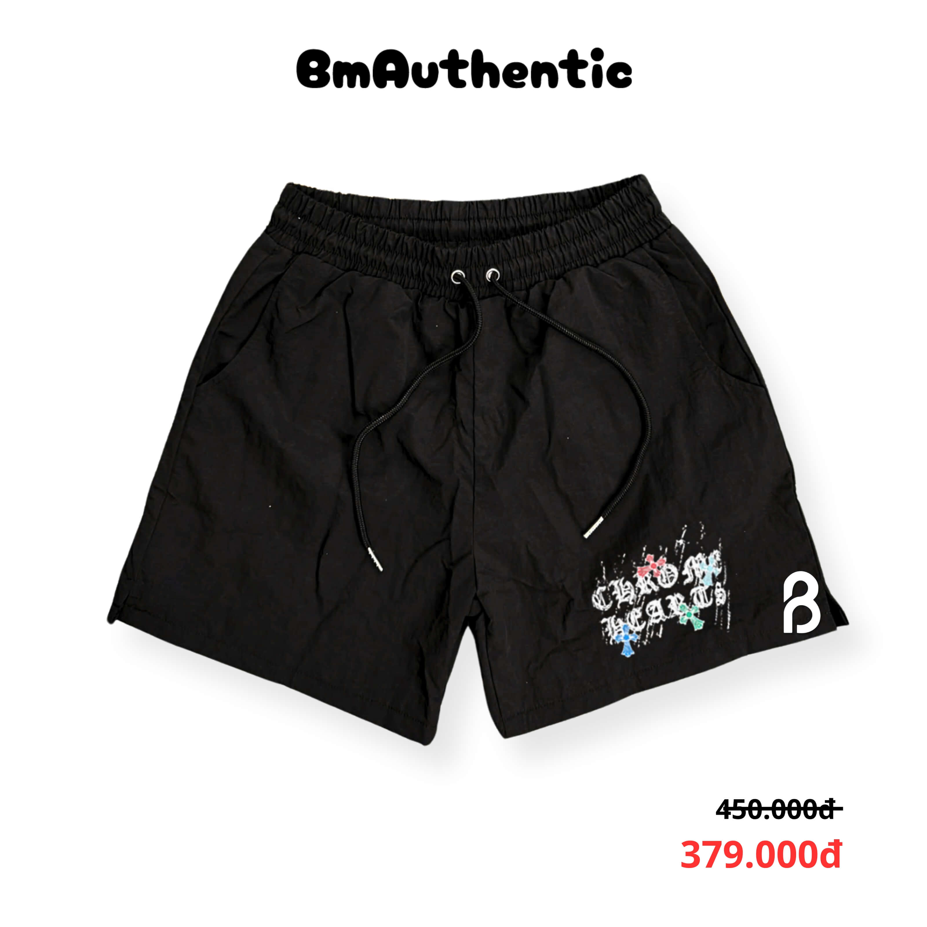 Quần Short Chrome Hearts Graffiti Text Cotton Cao Cấp - BM Authentic