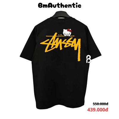 Áo Thun Stussy Hello Kitty Yellow Logo Cotton Cao Cấp Form Rộng - BM Authentic