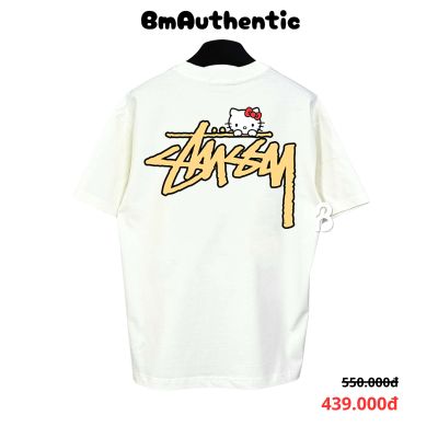 Áo Thun Stussy Hello Kitty Yellow Logo Cotton Cao Cấp Form Rộng - BM Authentic