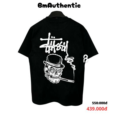 Áo Thun Stussy Smoking Skull Graphic Cotton Cao Cấp Form Rộng - BM Authentic