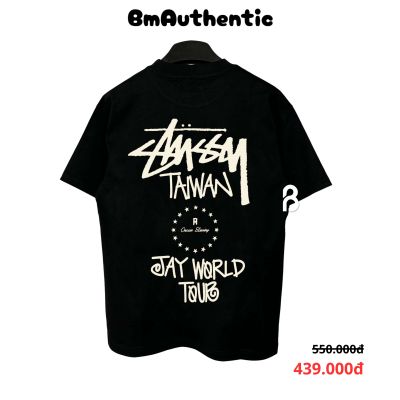 Áo Thun Stussy Taiwan Jay World Tour Cotton Cao Cấp Form Rộng - BM Authentic
