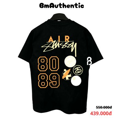 Áo Thun Stussy Air 8089 Retro Logo Cotton Cao Cấp Form Rộng - BM Authentic