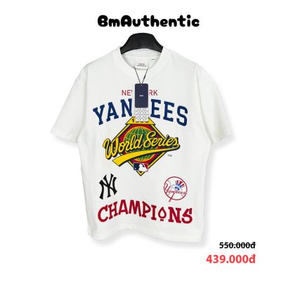 Áo Thun MLB Yankees World Series Cotton Cao Cấp Form Rộng - BM Authentic