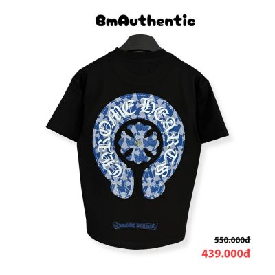 Áo Thun Chrome Hearts Horseshoe Blue Cotton Cao Cấp Form Rộng - BM Authentic