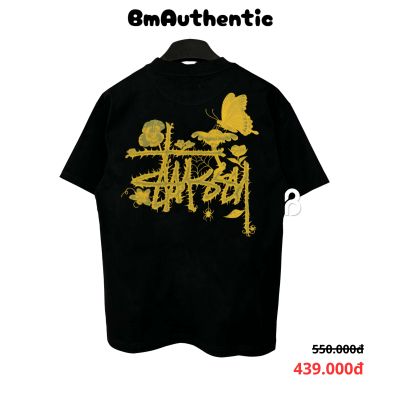 Áo Thun Stussy Nature Butterfly Yellow Cotton Cao Cấp Form Rộng - BM Authentic