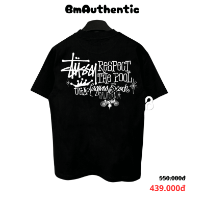 Áo Thun Stussy Respect The Pool Cotton Cao Cấp Form Rộng - BM Authentic
