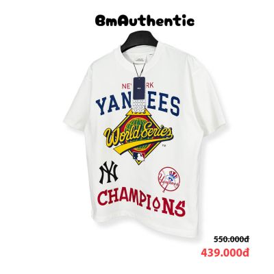Áo Thun MLB Yankees World Series Cotton Cao Cấp Form Rộng - BM Authentic