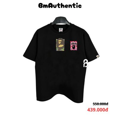 Áo Thun Stussy x Bape Red Camo Cotton Cao Cấp Form Rộng - BM Authentic