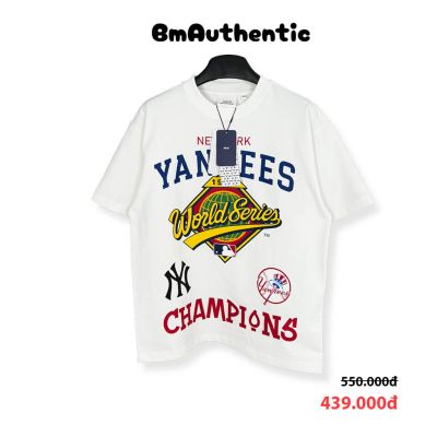 Áo Thun MLB Yankees World Series Cotton Cao Cấp Form Rộng - BM Authentic