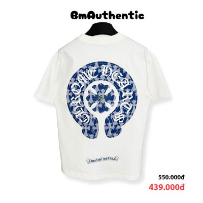Áo Thun Chrome Hearts Horseshoe Blue Cotton Cao Cấp Form Rộng - BM Authentic