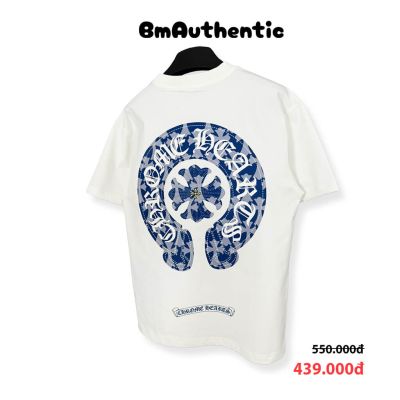 Áo Thun Chrome Hearts Horseshoe Blue Cotton Cao Cấp Form Rộng - BM Authentic
