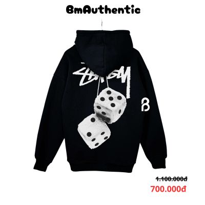 Hoodie Stussy White Fur Dice Cotton Cao Cấp Form Rộng - BM Authentic
