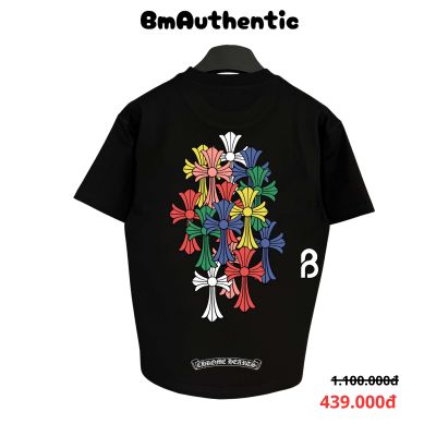 Áo Thun Chrome Hearts Multi Color Cemetery Cross Patchwork Cotton Cao Cấp Form Rộng – BM Authentic