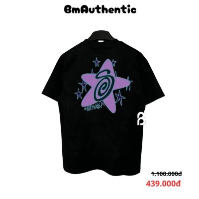 Áo Thun Stussy Galaxy Star Purple Cotton Cao Cấp Form Rộng - BM Authentic